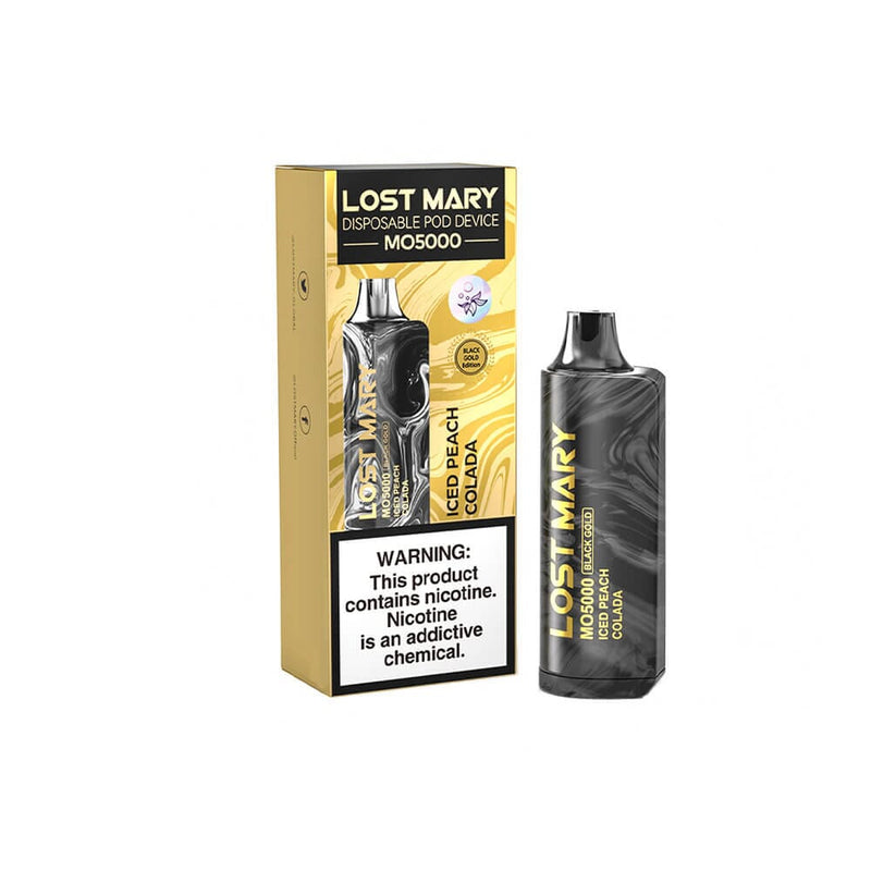 Lost Mary By Elf Bar MO5000 Disposable | 5000 Puff | 10mL | 4%-5% - Iced Peach Colada (Black Edition)