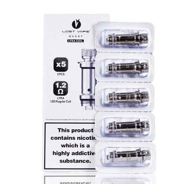 Lost Vape Lyra Replacement Coils (Pack of 5) 1.2 ohm with packaging