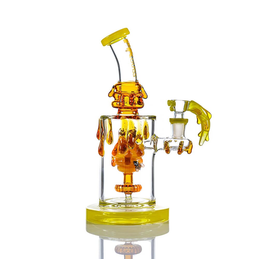 MKGlass MK109 Honeydrip Bee Rig 9″ Water Pipe Yellow