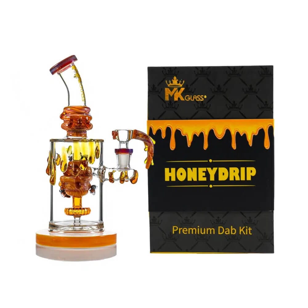 MKGlass MK109 Honeydrip Bee Rig 9″ Water Pipe - Brown