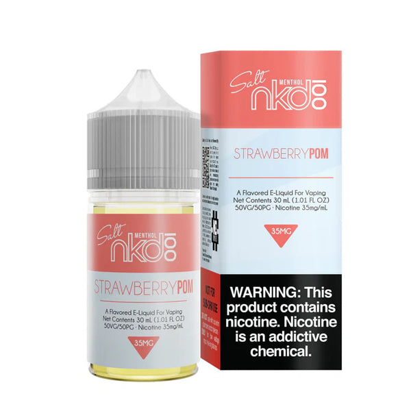 Naked Salt 30mL - Strawberry Pom Menthol 35mg with packaging