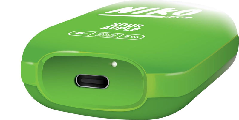  Niko Bar Disposable | 7000 Puffs | 15mL 50mg - Sour Apple bottom view