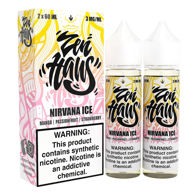 Nirvana ICE by ZEN HAUS E-Liquid 2X 60ml with packaging Group Photo