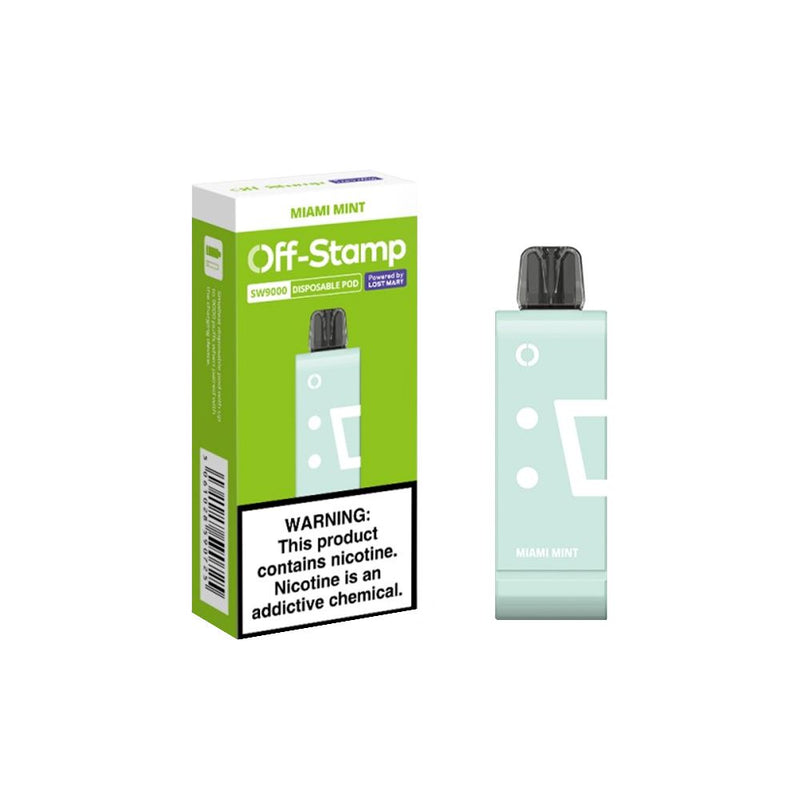 Off Stamp Pod Disposable Miami Mint with packaging