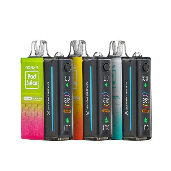 Magic Maze 2.0 ZERO Nicotine Pod Juice 30000 Puffs Disposable E-Cig by Oxbar 0mg 13mL group photo