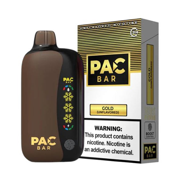 Pac Bar 30K Disposable unflavored  gold with packaging