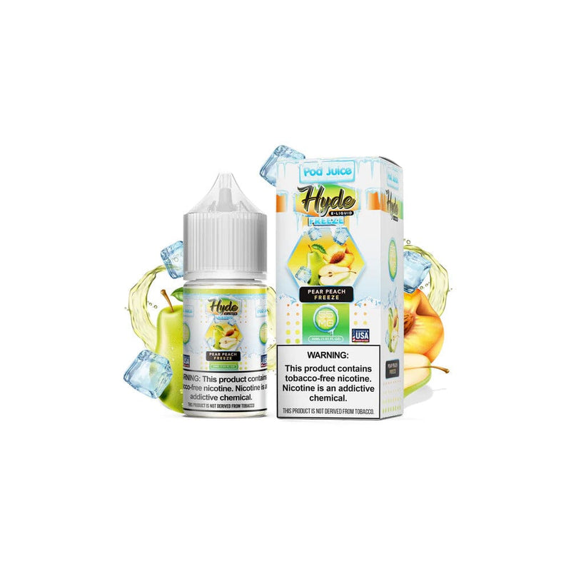 Peach Pear Freeze by Pod Juice - Hyde TFN Salt 30mL with background
