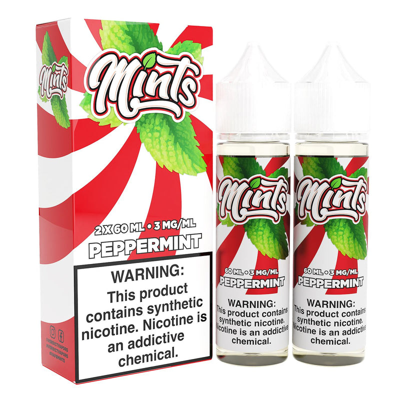 Peppermint by MINTS SUB OHM SALT SERIES E-Liquid 2X 60ML with packaging