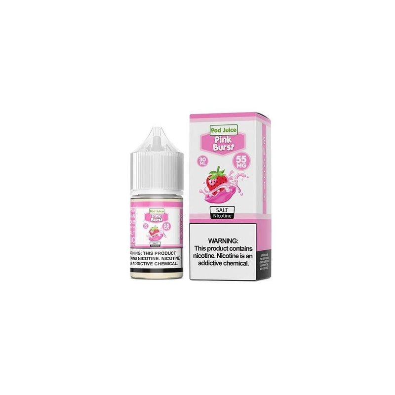 Pink Burst Salt by Pod Juice E-Liquid 30mL with packaging