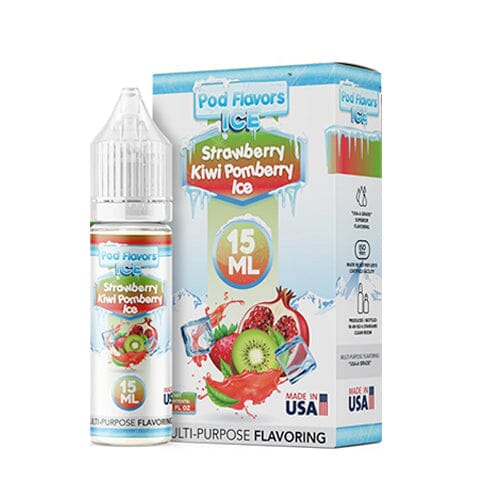 Pod Flavors Multi-Purpose Flavoring | 15mL Straberry Kiwi Pomberry Ice with Packaging