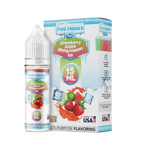 Pod Flavors Multi-Purpose Flavoring | 15mL Strawbverry Apple Watermelon Ice with Packaging