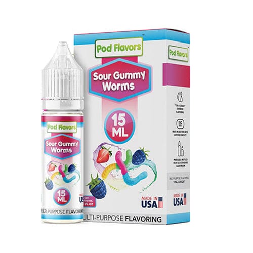 Pod Flavors Multi-Purpose Flavoring | 15mL Sour Gummy Worms with Packaging