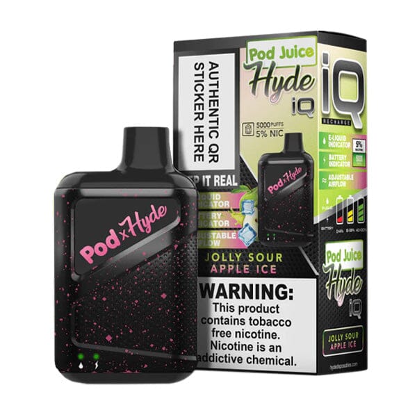 Pod Juice - Hyde IQ Disposable | 5000 Puffs | 8mL - Jolly Sour Apple Ice with packaging