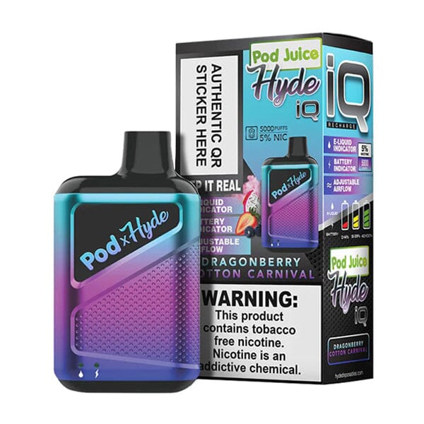 Pod Juice - Hyde IQ Disposable | 5000 Puffs | 8mL - Dragonberry Cotton Carnival with packaging