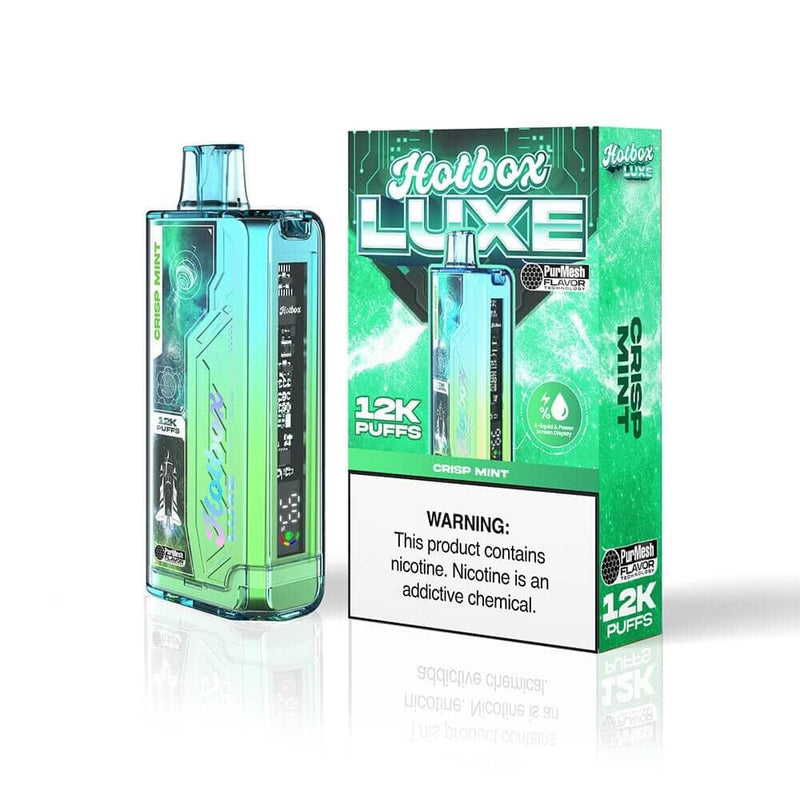 Puff HotBox Luxe Disposable 12000 puffs 20mL 50mg  Crisp Mint with Packaging