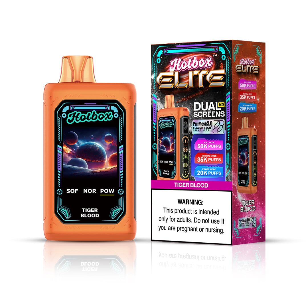 Puff Labs Hotbox Elite Disposable tiger blood with packaging