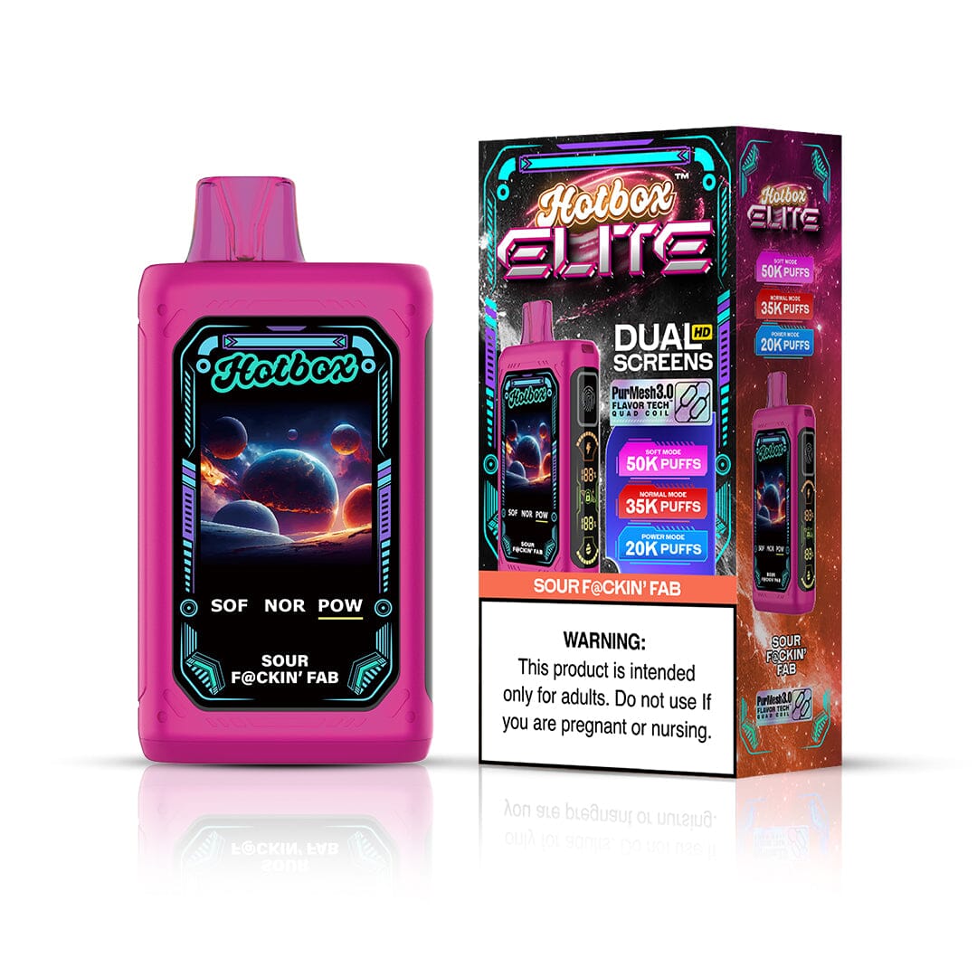 Puff Labs Hotbox Elite Disposable sour f@ckin fab with packaging