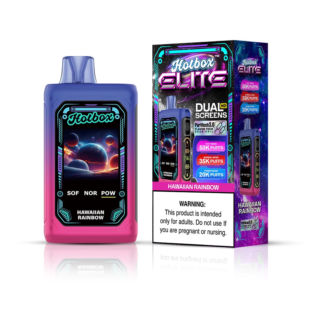 Puff Labs Hotbox Elite Disposable hawaiian rainbow with packaging