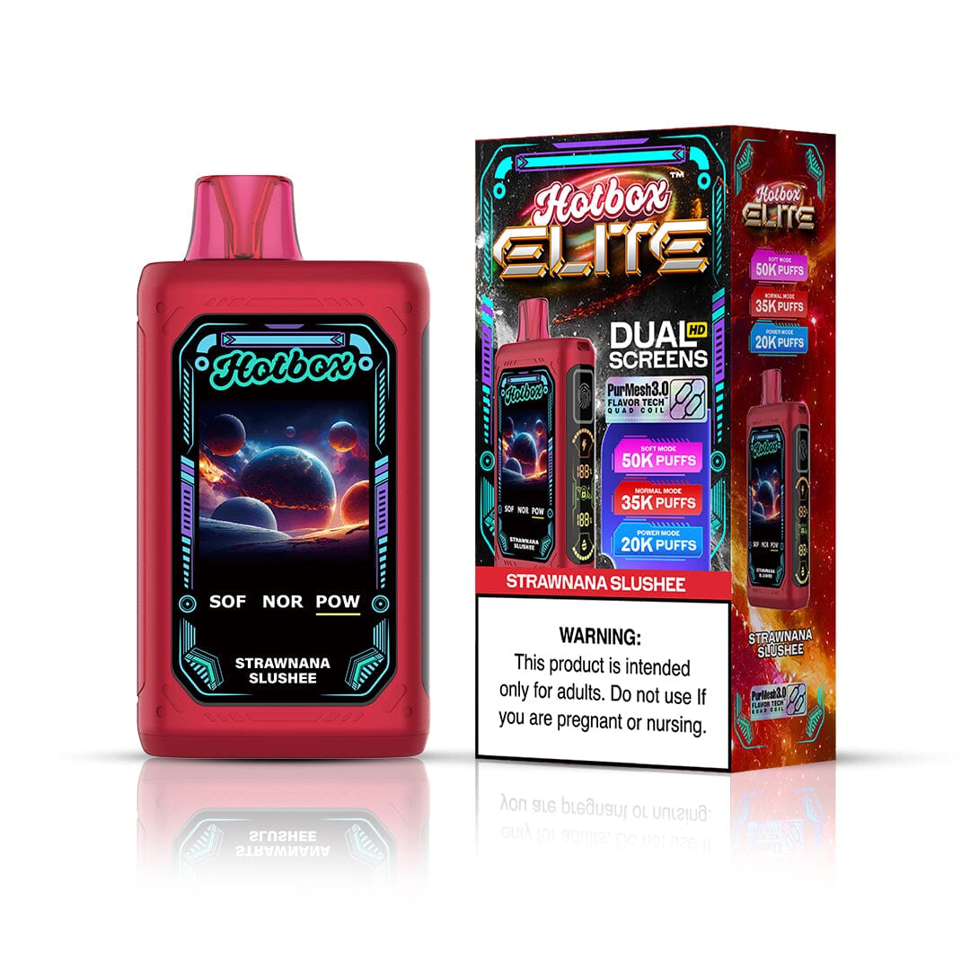 Puff Labs Hotbox Elite Disposable strawnana slushee with packaging