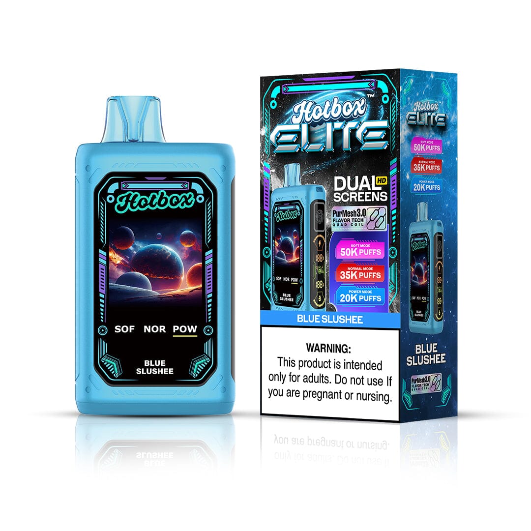 Puff Labs Hotbox Elite Disposable Blue slushee with packaging
