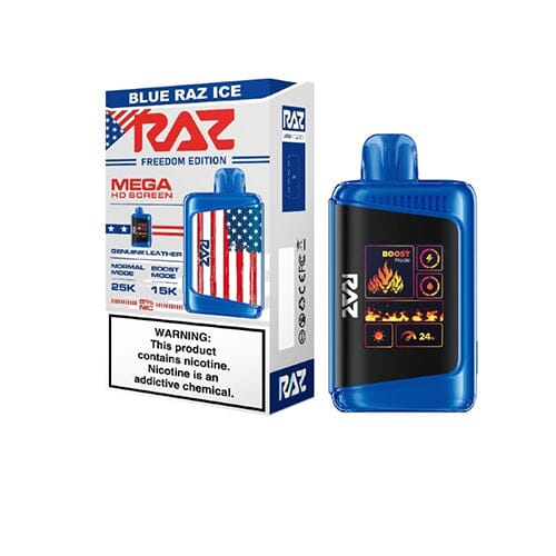 RAZ DC25000 Disposable freedom edition blue raz ice witj packaging