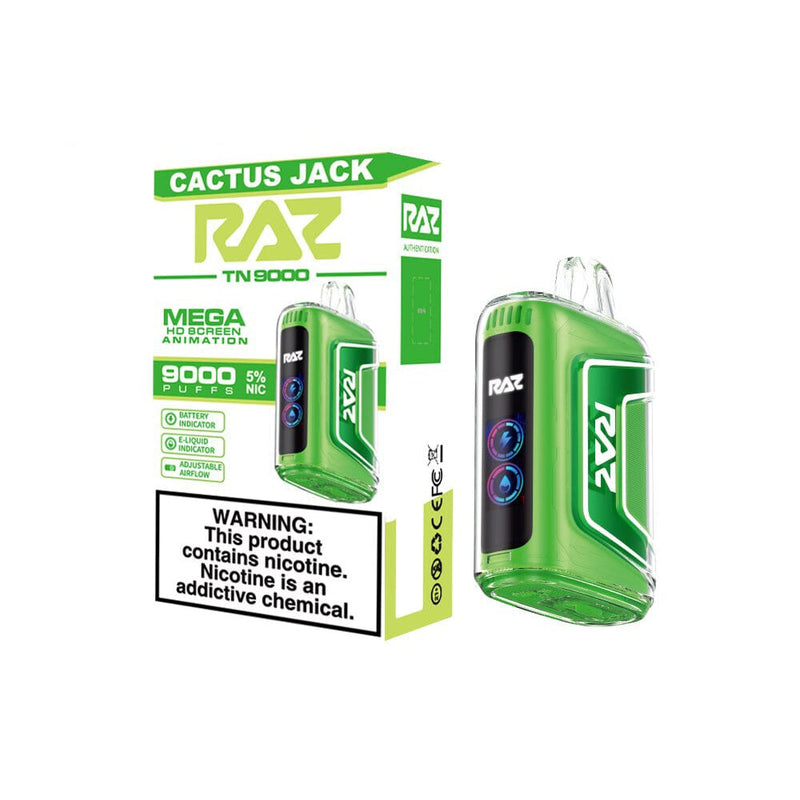 RAZ TN9000 Disposable 9000 Puffs 12mL 50mg cactus jack with packaging