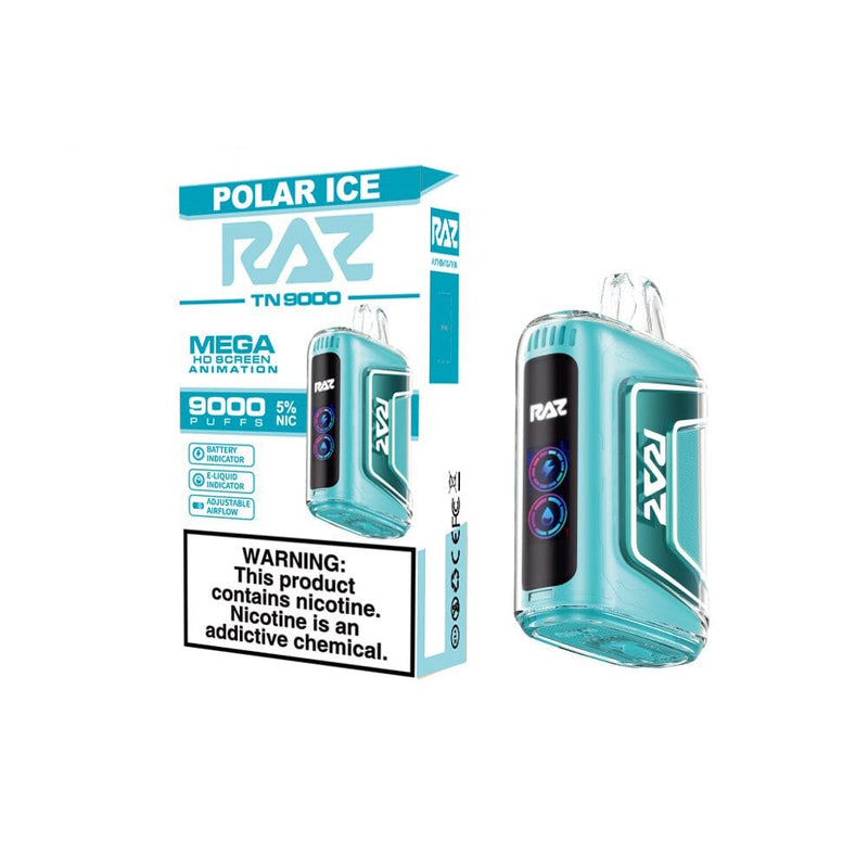 RAZ TN9000 Disposable 9000 Puffs 12mL 50mg polar ice with packaging