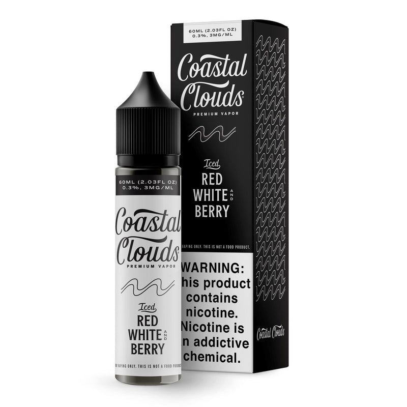 Red White and Berry by Coastal Clouds Series E-Liquid 60mL (Freebase) with packaging