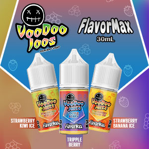 " Voodoo Juice Flavormax Salts   Strawberry Kiwi Ice  Strawberry Banana Ice Triple Berry 30mg