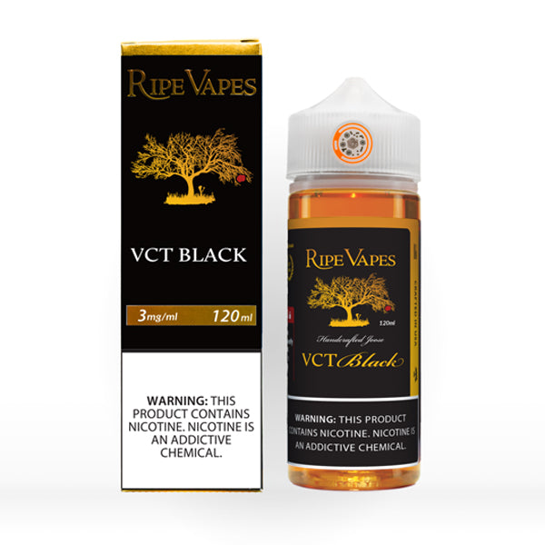 Ripe Vapes VCT Black E-Juice 120mL with packaging