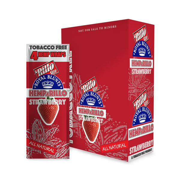 Royal Blunts Hemparillo All Natural strawberry with packaging