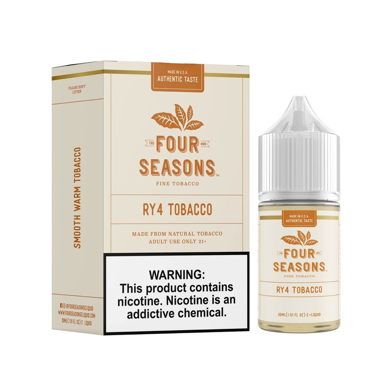  RY4 Tobacco by Four Seasons Free Base 30ML with packaging