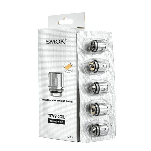 SMOK TFV9 Replacement Coils (5-Pack) Meshed 0.15ohm with packaging