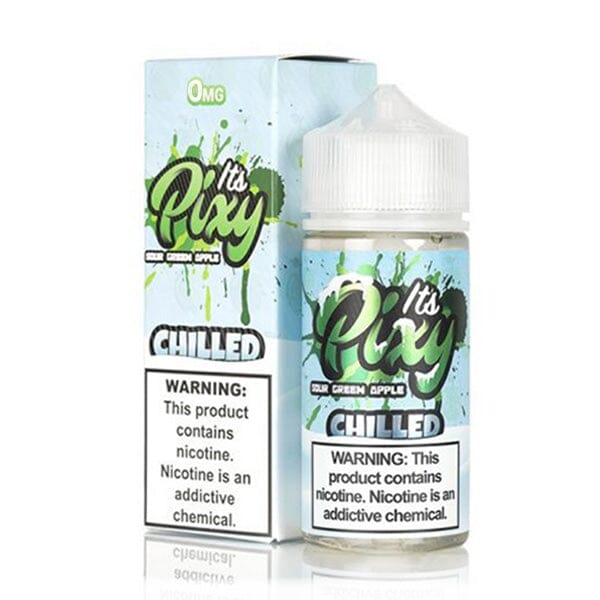 Sour Green Apple Chilled by It's Pixy E-Liquid 100ml with packaging