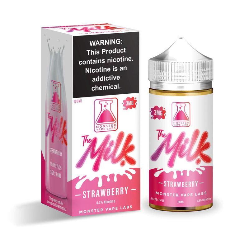 Strawberry by Jam Monster Milk Series E-Liquid 100mL (Freebase) with packaging