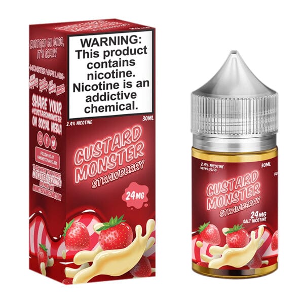 Strawberry Custard by Custard Monster Salts 30ml with packaging