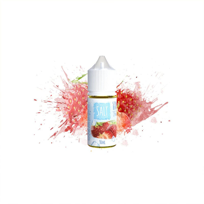  Strawberry ICE By Skwezed Salt E-Liquid bottle with background