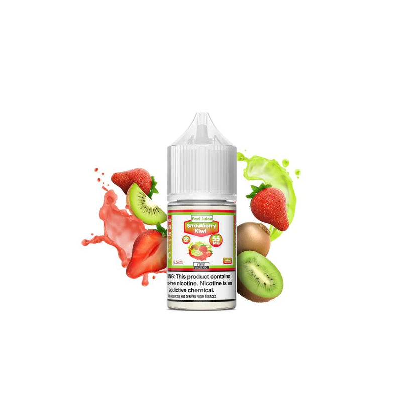 Strawberry Kiwi by Pod Juice Salts Series 30ml bottle with background