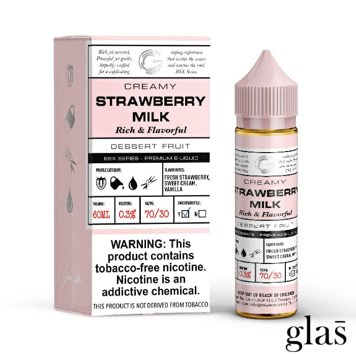 Strawberry Milk by Glas BSX TFN 60ml with Packaging