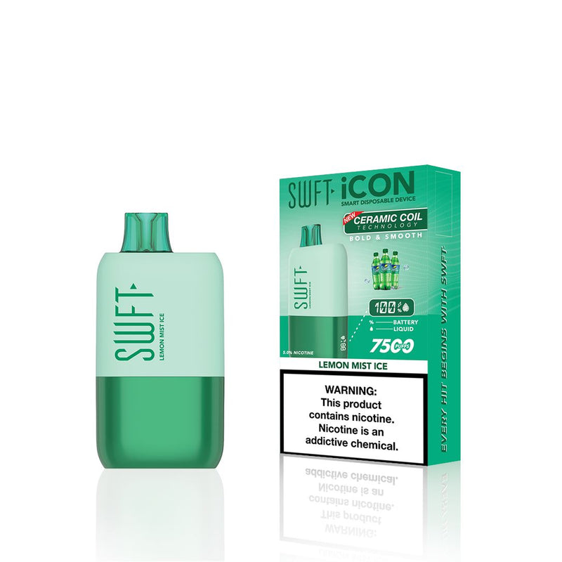 SWFT Icon Disposable | 7500 Puffs | 17mL | 5% - Lemon Mist Ice with packaging