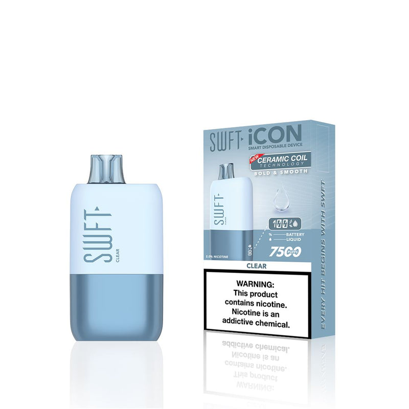 SWFT Icon Disposable | 7500 Puffs | 17mL | 5% - Clear with packaging