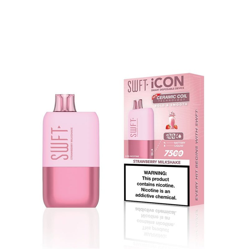 SWFT Icon Disposable | 7500 Puffs | 17mL | 5% - Strawberry Milkshake with packaging