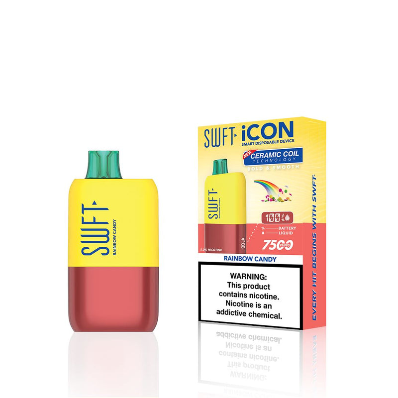 SWFT Icon Disposable | 7500 Puffs | 17mL | 5% - Rainbow Candy with packaging