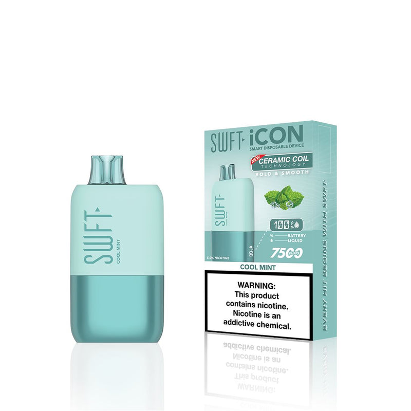 SWFT Icon Disposable | 7500 Puffs | 17mL | 5% - Cool Mint with packaging