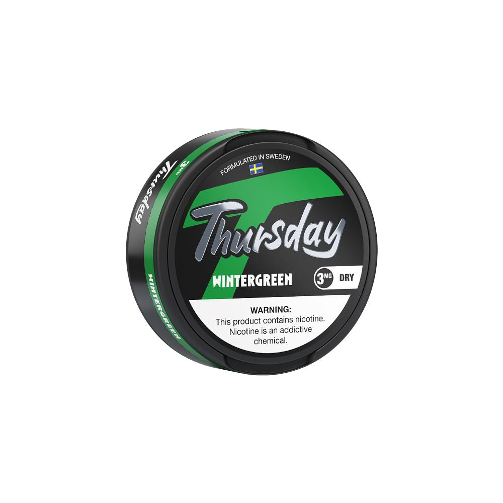 Thursday Dry Nicotine Pouches (20ct Can) 5pc Display Wintergreen