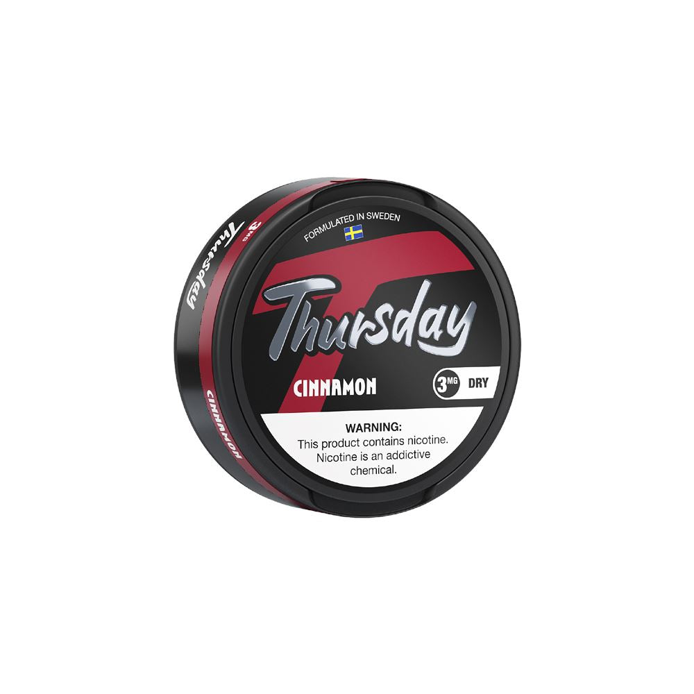 Thursday Dry Nicotine Pouches (20ct Can) 5pc Display Cinnamon
