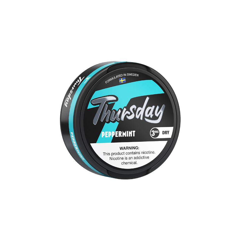 Thursday Dry Nicotine Pouches (20ct Can) 5pc Display Peppermint