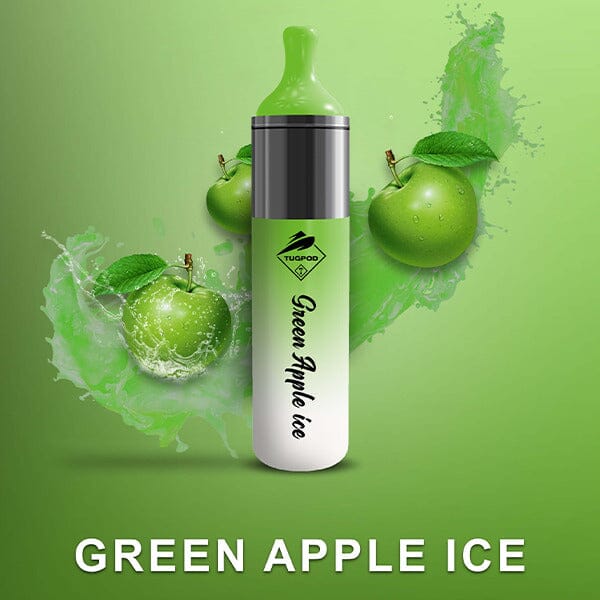 Tugpod EVO Disposable 4500 Puffs 10mL 50mg green apple ice with background