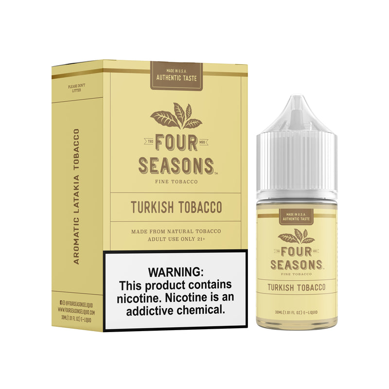 Turkish Tobacco by Four Seasons Free Base 30M with packaging