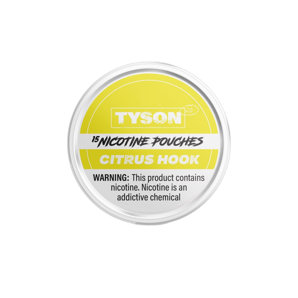Tyson 2.0 Nicotine Pouches (15ct Can)(5-Can Pack) Citrus Hook 10mg